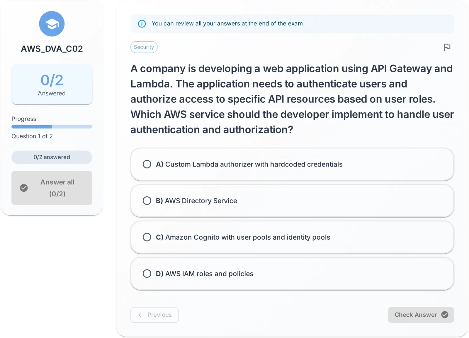 Interactive Question Interface