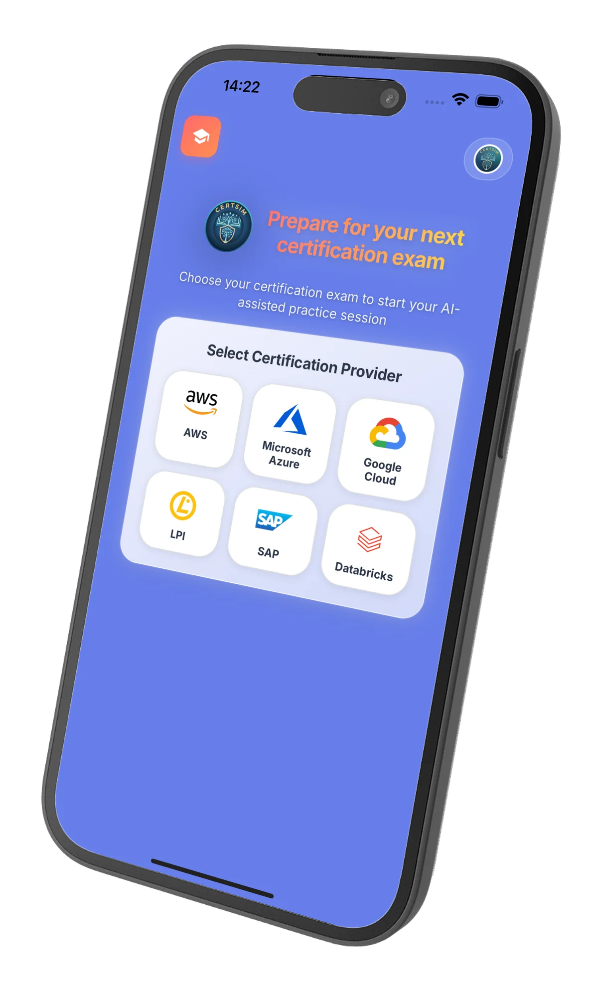 CertSim app screenshot 1