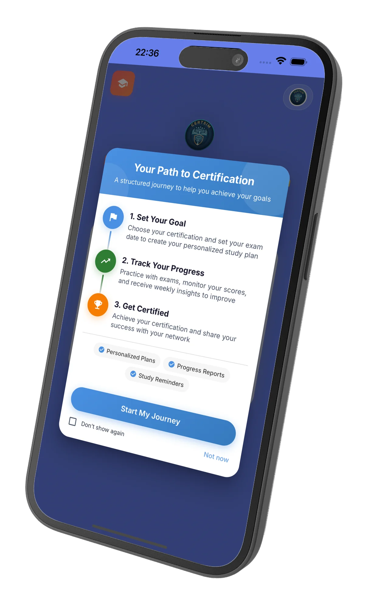 CertSim app screenshot 3